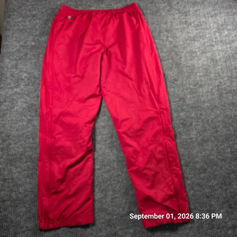 Adidas Mens Red Mesh Lined Track Pants Straight Leg Zipper Ankle Small 455891